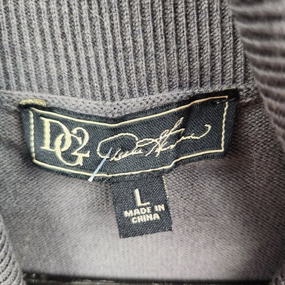 DG2 By Diane Gilman Womens Turtleneck Sweater Large Gray Embellished Pullover - Picture 4 of 8